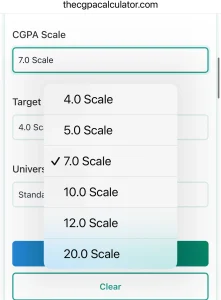 select your grading scale that need to be converted